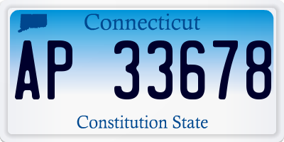 CT license plate AP33678