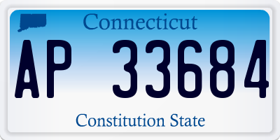 CT license plate AP33684