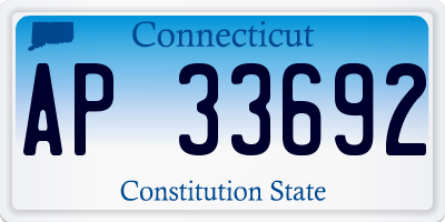 CT license plate AP33692