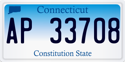 CT license plate AP33708