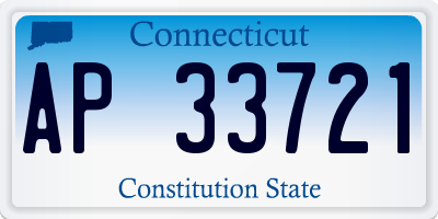 CT license plate AP33721