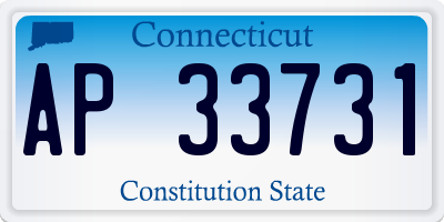 CT license plate AP33731