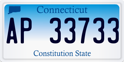 CT license plate AP33733