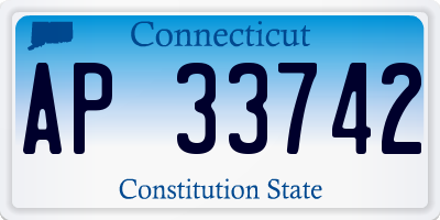 CT license plate AP33742