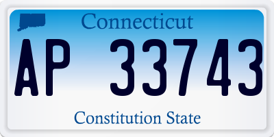 CT license plate AP33743