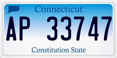 CT license plate AP33747