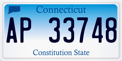 CT license plate AP33748
