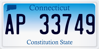 CT license plate AP33749