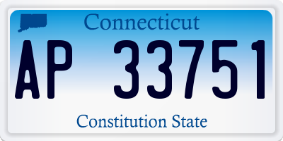 CT license plate AP33751