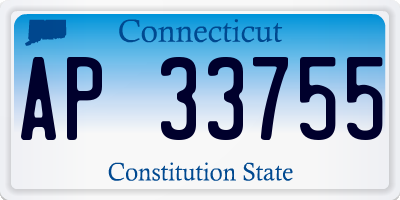 CT license plate AP33755