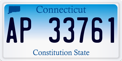 CT license plate AP33761