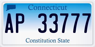 CT license plate AP33777