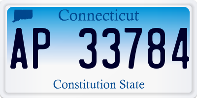 CT license plate AP33784