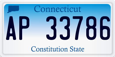 CT license plate AP33786