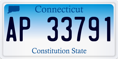 CT license plate AP33791