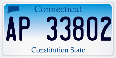 CT license plate AP33802