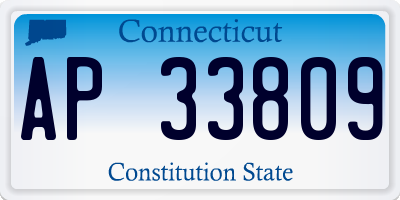 CT license plate AP33809