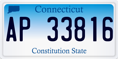 CT license plate AP33816