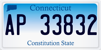 CT license plate AP33832