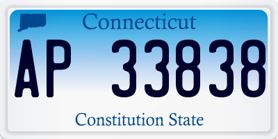 CT license plate AP33838