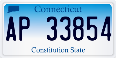 CT license plate AP33854