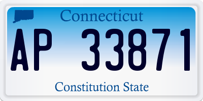 CT license plate AP33871