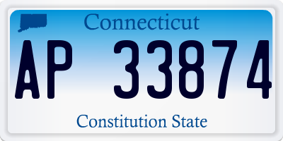 CT license plate AP33874