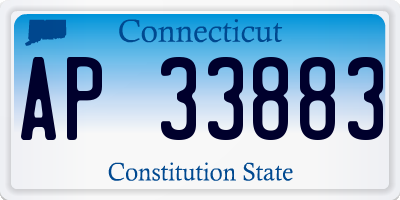 CT license plate AP33883