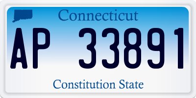 CT license plate AP33891