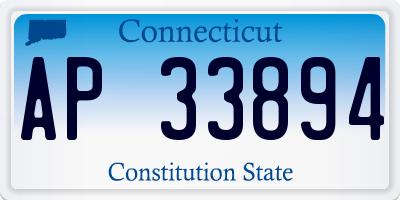 CT license plate AP33894