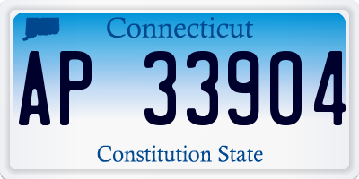 CT license plate AP33904