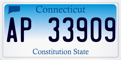 CT license plate AP33909
