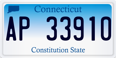 CT license plate AP33910
