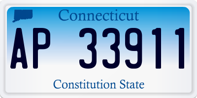 CT license plate AP33911
