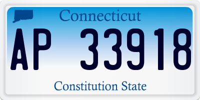 CT license plate AP33918