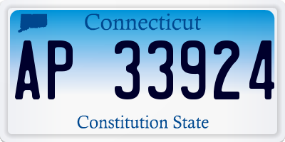 CT license plate AP33924