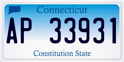 CT license plate AP33931