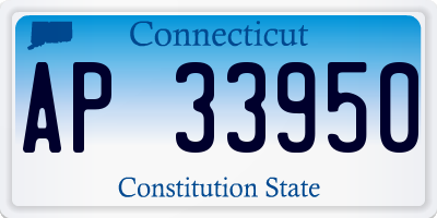 CT license plate AP33950