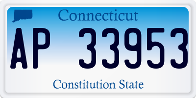CT license plate AP33953