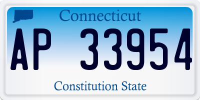 CT license plate AP33954