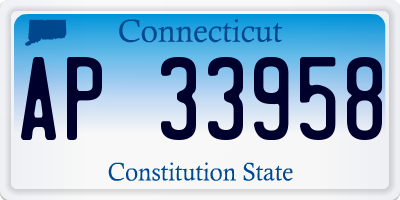 CT license plate AP33958