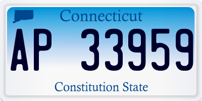 CT license plate AP33959