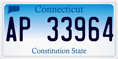 CT license plate AP33964