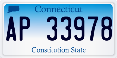 CT license plate AP33978