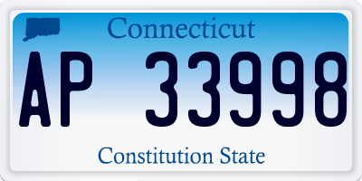 CT license plate AP33998