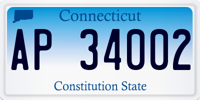 CT license plate AP34002