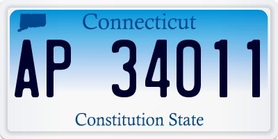 CT license plate AP34011