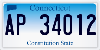 CT license plate AP34012