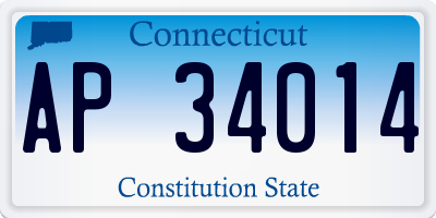 CT license plate AP34014