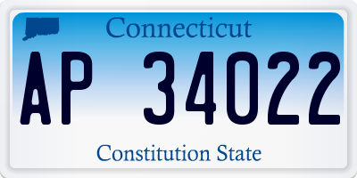 CT license plate AP34022